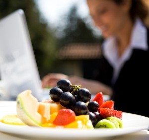 Fruit and businesswoman