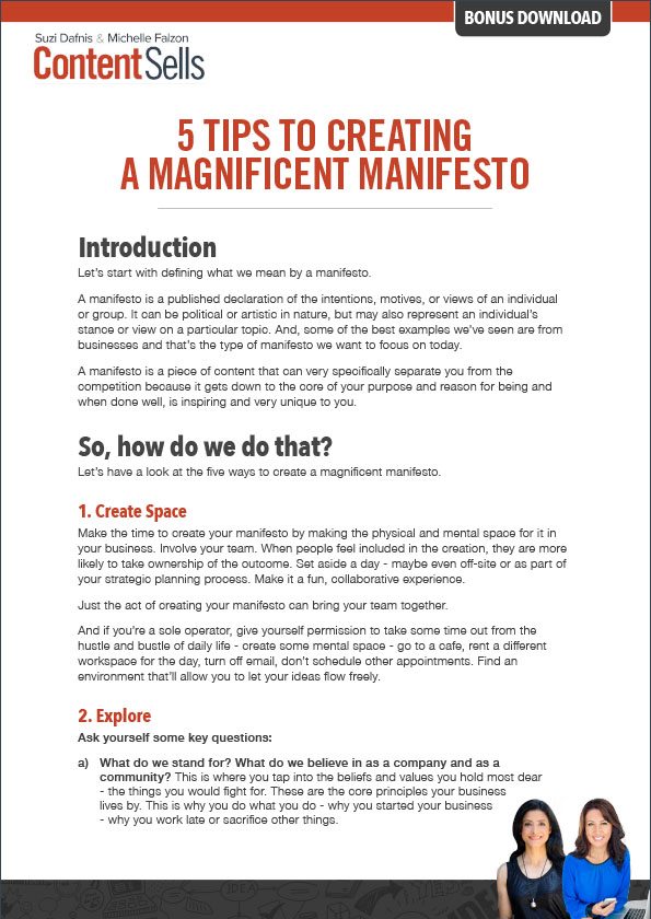 5 Tips To Creating A Magnificent Manifesto