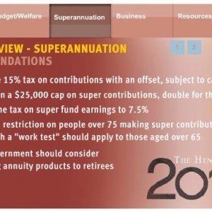 Changes to superannuation from the Henry Tax Review