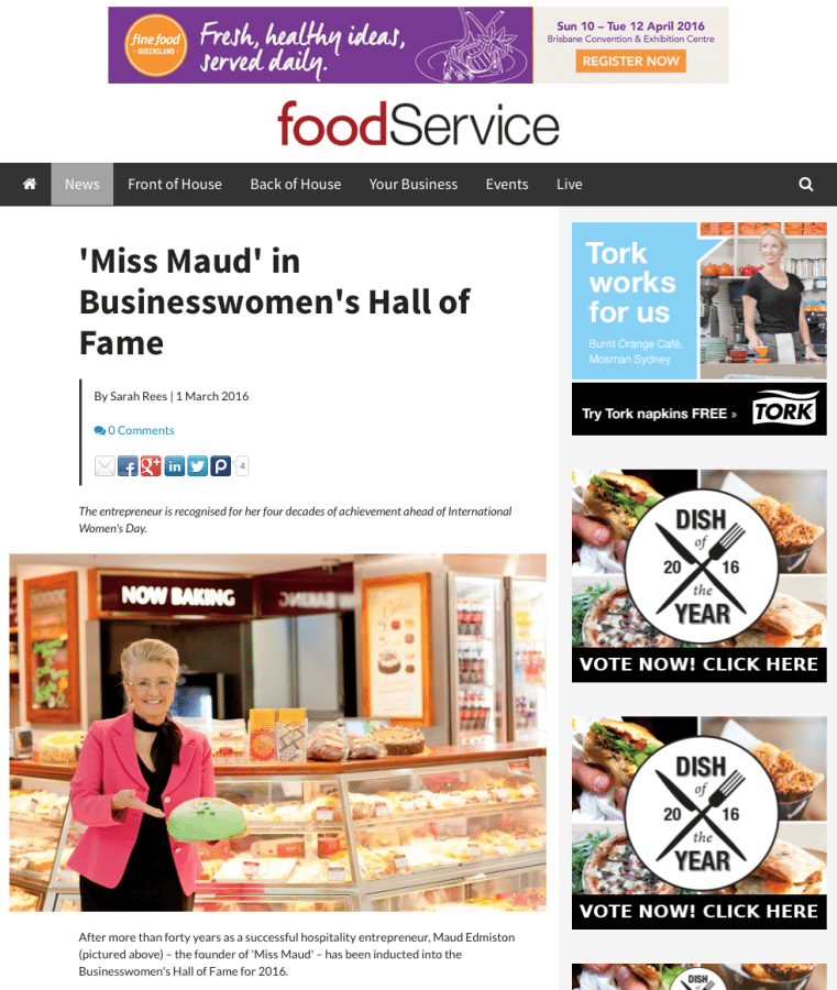 foodService Hall of Fame article