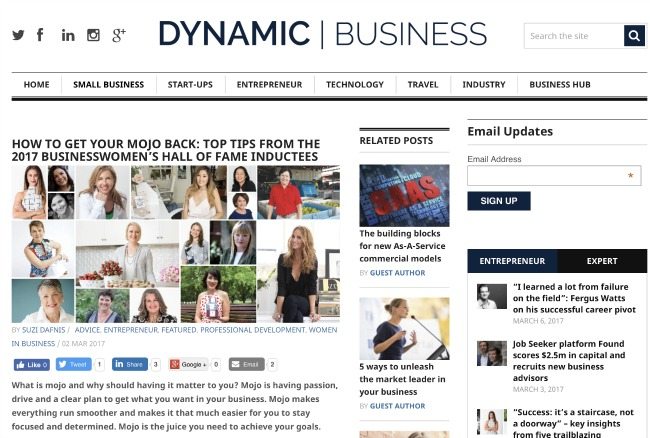 How to Get Your Mojo Back - Hall of Fame story in Dynamic Business