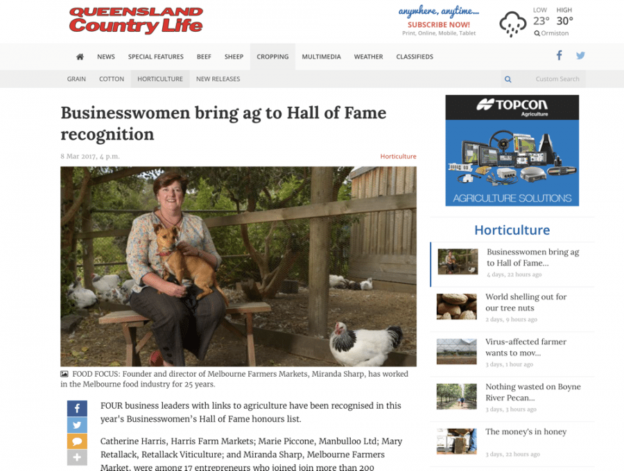 2017 Businesswomen's Hall of Fame in Queensland Country Life