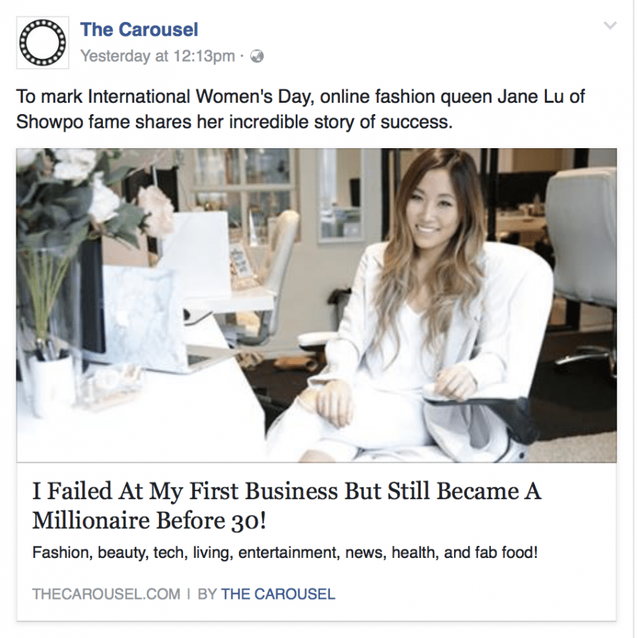Carousel Facebook screenshot