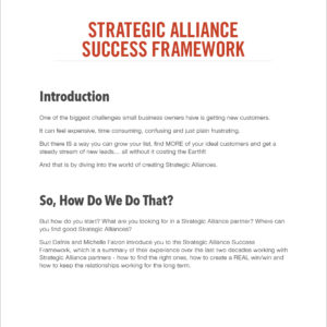 Cheat Sheet - Strategic Alliance Success Framework