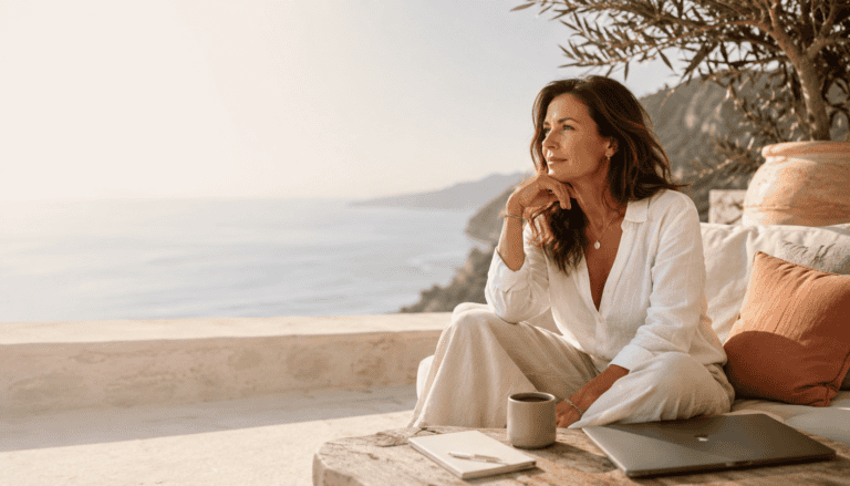 Woman business owner reflecting on stepping back and reclaiming freedom in her business